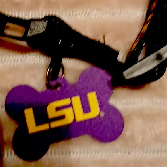 NWT LSU Tigers Adjustable Dog Collar & Tag Set ~ LSU Pet ID Plate - Picture 11 of 15